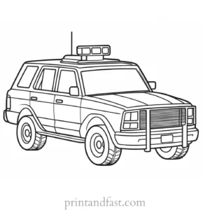 police car coloring page preschool