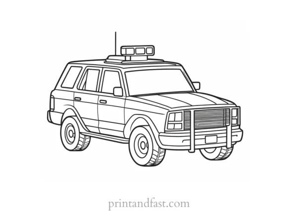 police car coloring page preschool