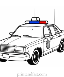 police car coloring page printable