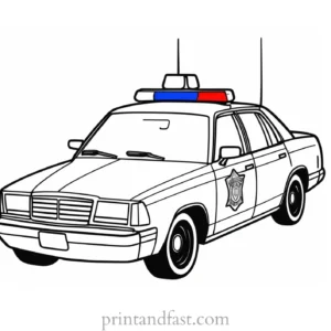 police car coloring page printable