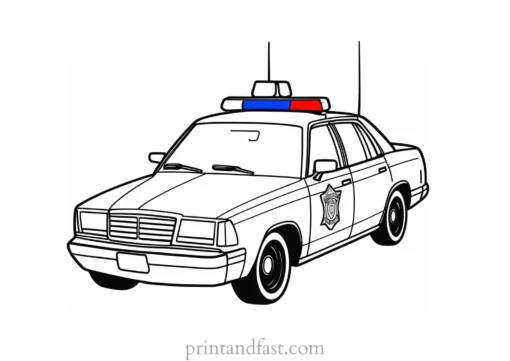 police car coloring page printable