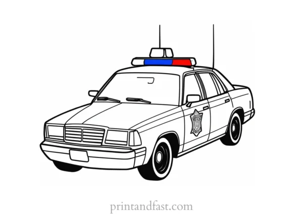 police car coloring page printable