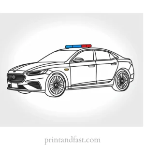 police car coloring page template