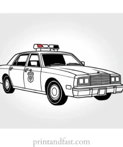 police car coloring page with badge