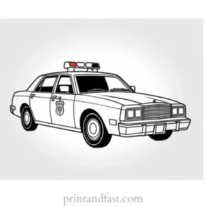 police car coloring page with badge