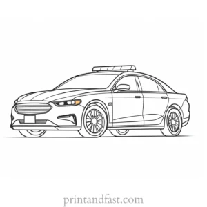 police car coloring page with lights