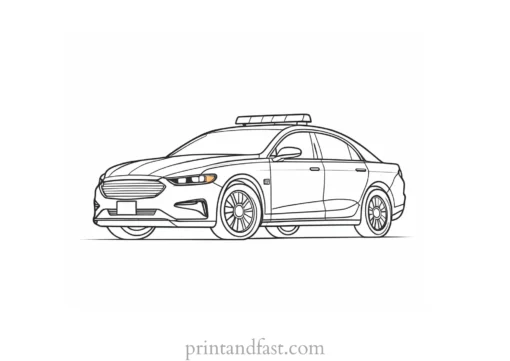 police car coloring page with lights