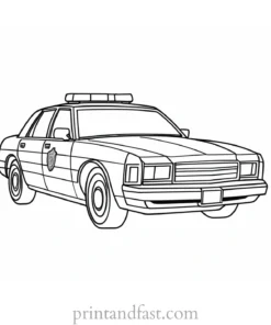 police car coloring page worksheet