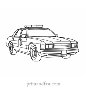 police car coloring page worksheet