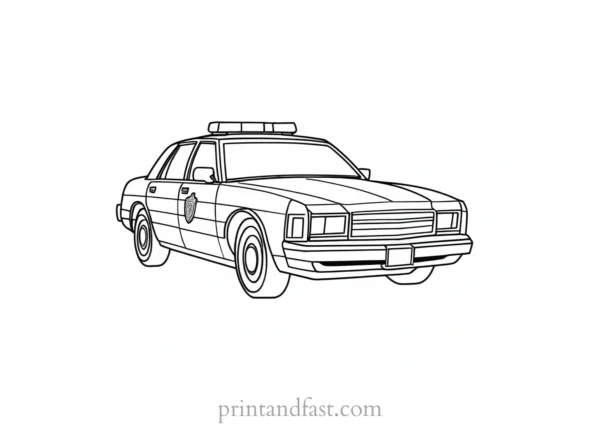 police car coloring page worksheet