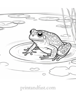 pond frog coloring page