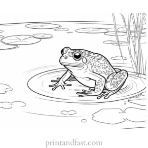 pond frog coloring page