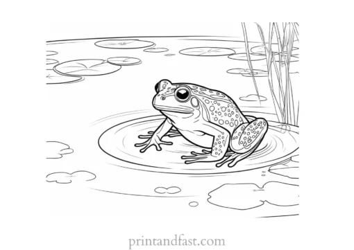 pond frog coloring page