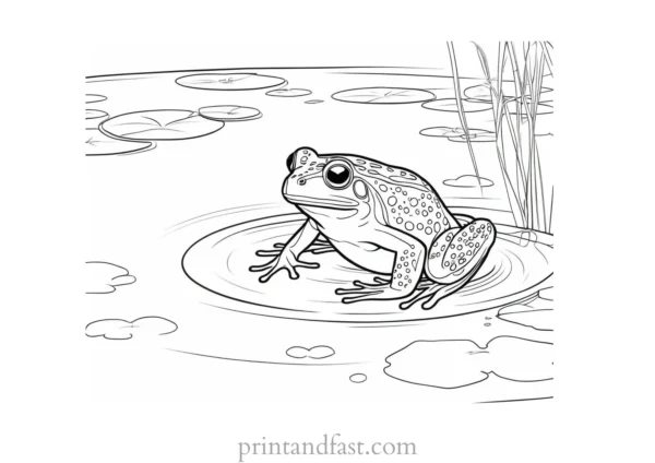 pond frog coloring page