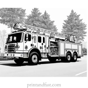 premium fire truck coloring page