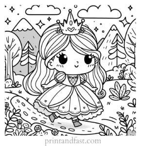 princess coloring page adventure