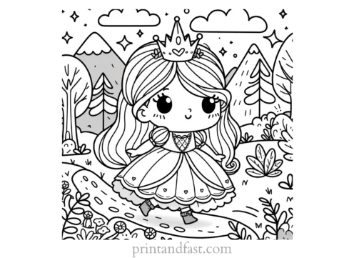 princess coloring page adventure