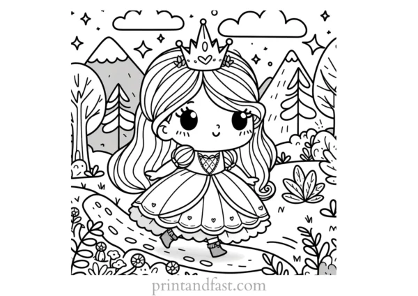 princess coloring page adventure