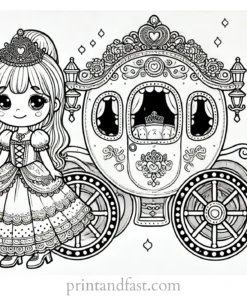 princess coloring page carriage