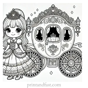 princess coloring page carriage