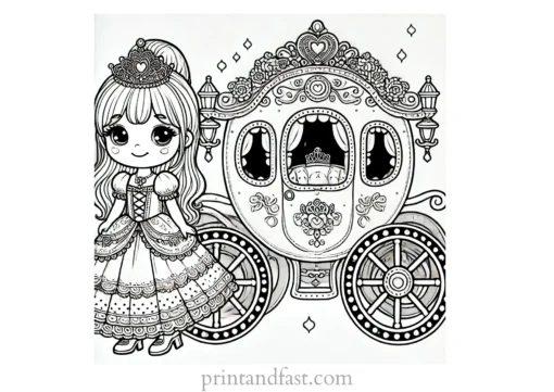 princess coloring page carriage