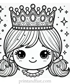 princess coloring page crown