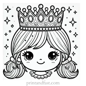 princess coloring page crown