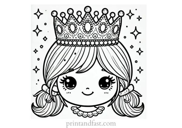 princess coloring page crown