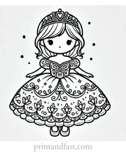 princess coloring page dress