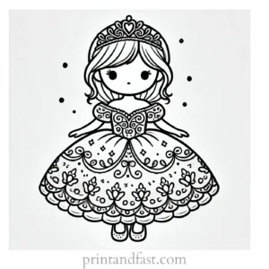 princess coloring page dress