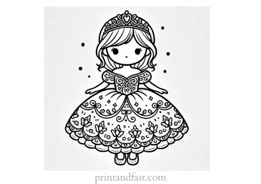 princess coloring page dress