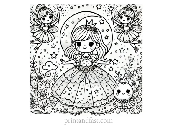 princess coloring page enchanted