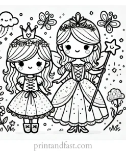 princess coloring page fairy godmother