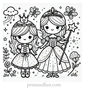 princess coloring page fairy godmother