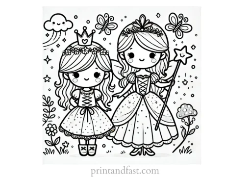 princess coloring page fairy godmother