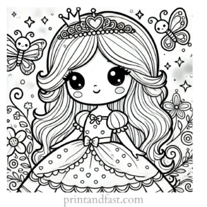 princess coloring page fairy tale