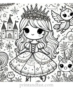 princess coloring page fantasy