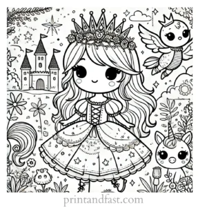 princess coloring page fantasy