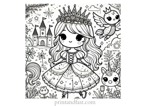 princess coloring page fantasy