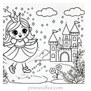 princess coloring page magical kingdom