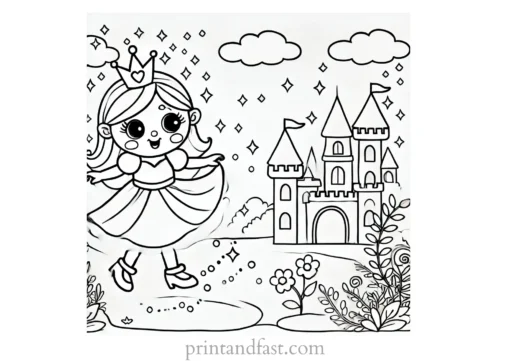 princess coloring page magical kingdom