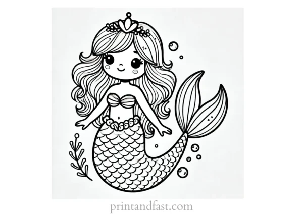 princess coloring page mermaid