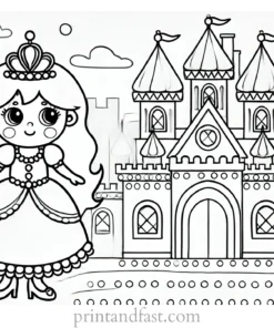 princess coloring page palace