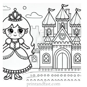 princess coloring page palace