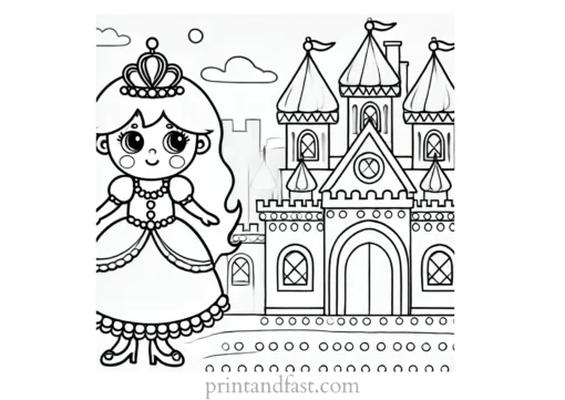 princess coloring page palace