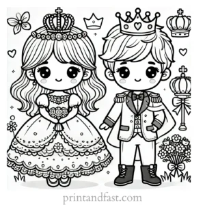 princess coloring page prince