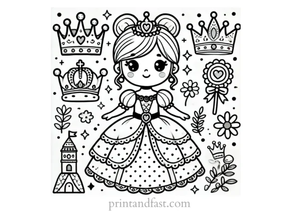 princess coloring page queen