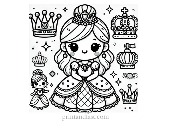 princess coloring page royal