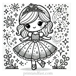 princess coloring page sparkly