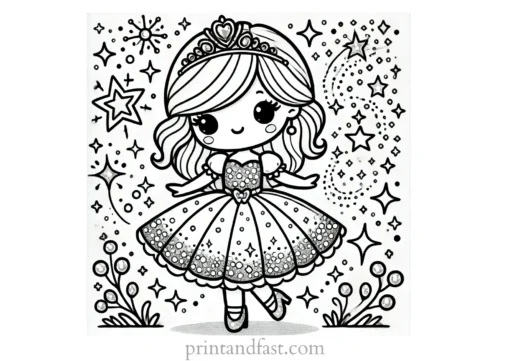 princess coloring page sparkly